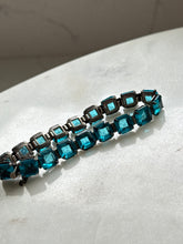 Load image into Gallery viewer, Antique 1920s Sterling Silver Blue Bracelet 6.75”
