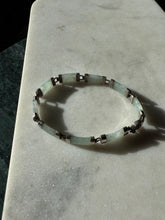 Load image into Gallery viewer, Jade Sterling Silver Bracelet 6.75”
