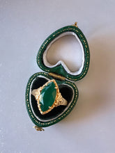 Load image into Gallery viewer, Emerald Green Gold Vermeil Statement Ring
