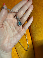 Load image into Gallery viewer, Vintage Blue Topaz Sterling Silver Necklace 18.5”
