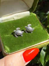 Load image into Gallery viewer, Vintage Turtle Sterling Silver Push Back Earrings
