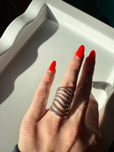 Load image into Gallery viewer, Modernist Sterling Ring Size 6.75
