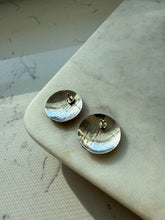 Load image into Gallery viewer, Vintage Herbert Begay Sterling &amp; 14k Gold Disc Earrings
