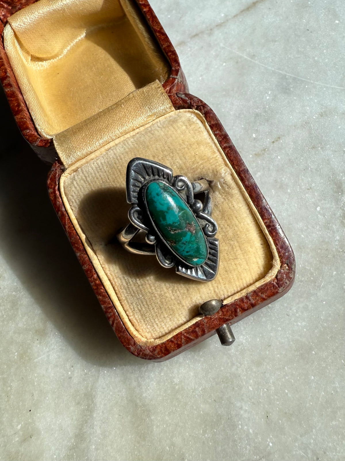Turquoise Sterling Silver Ring Size 7.75