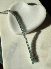 Load image into Gallery viewer, Blue Sterling Silver Tennis Bracelet 7.5”
