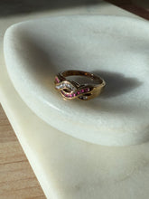 Load image into Gallery viewer, Ruby &amp; Quartz Gold Vermeil Ring Size 8
