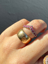 Load image into Gallery viewer, Pink Gemstone Sterling Silver Chevron Ring Size 8.25
