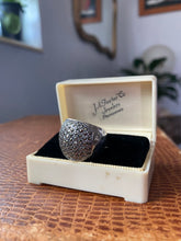 Load image into Gallery viewer, Hammered Marcasite Sterling Silver Dome Ring
