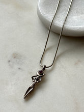 Load image into Gallery viewer, Vintage Ruby Sterling Silver Goddess Necklace
