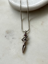 Load image into Gallery viewer, Vintage Ruby Sterling Silver Goddess Necklace
