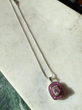 Load image into Gallery viewer, Sterling Morganite Pink Sapphire Zircon Necklace 18”
