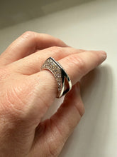 Load image into Gallery viewer, Modernist Sterling Silver CZ Ring Size 8.5
