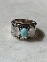 Load image into Gallery viewer, Moonstone Rhodium Plated Sterling Silver Ring Size 6
