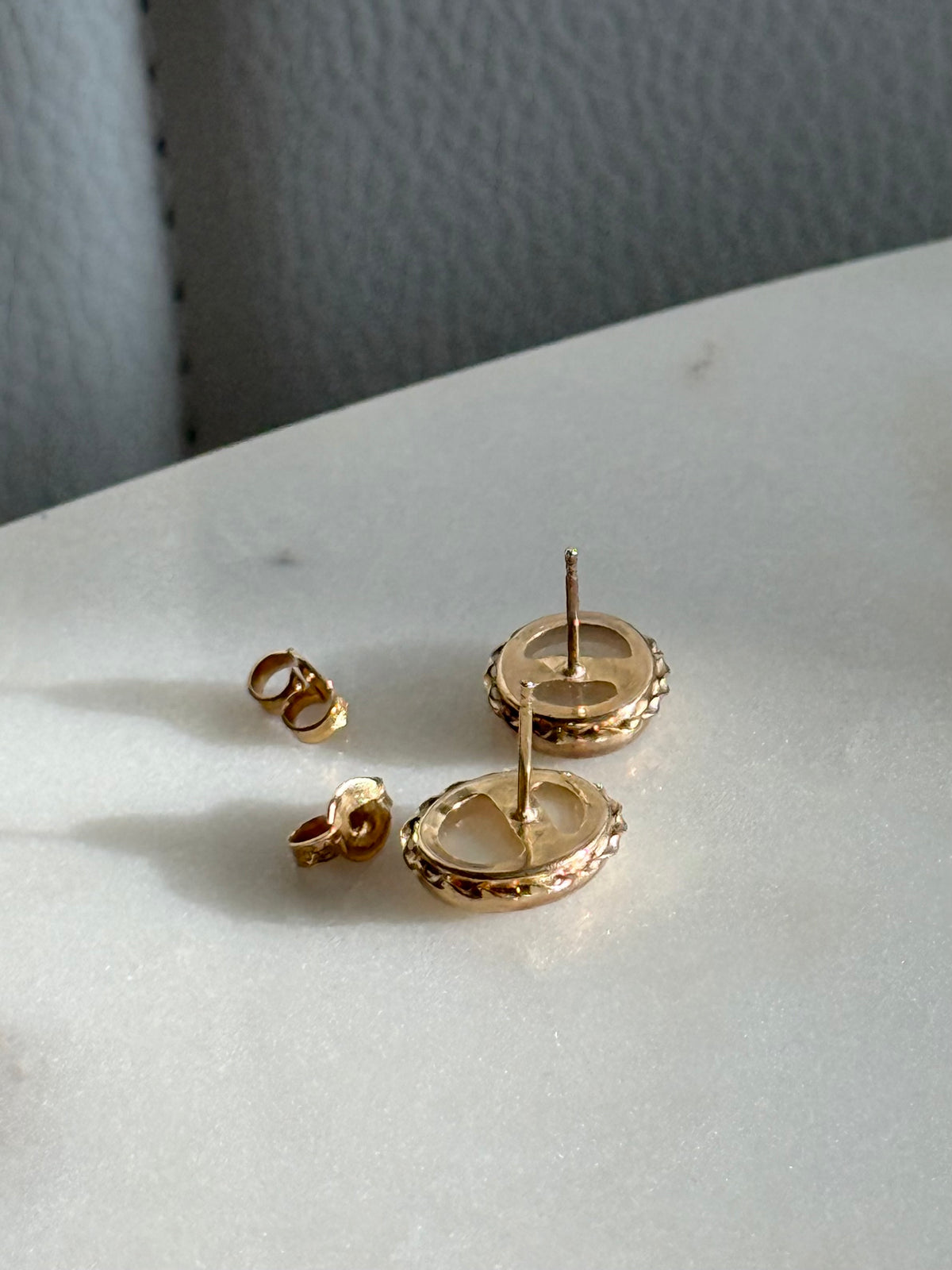 Vintage 14k Gold Opal Earrings
