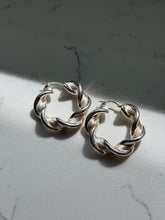 Load image into Gallery viewer, Vintage Twisted Sterling Silver Hoop Earrings
