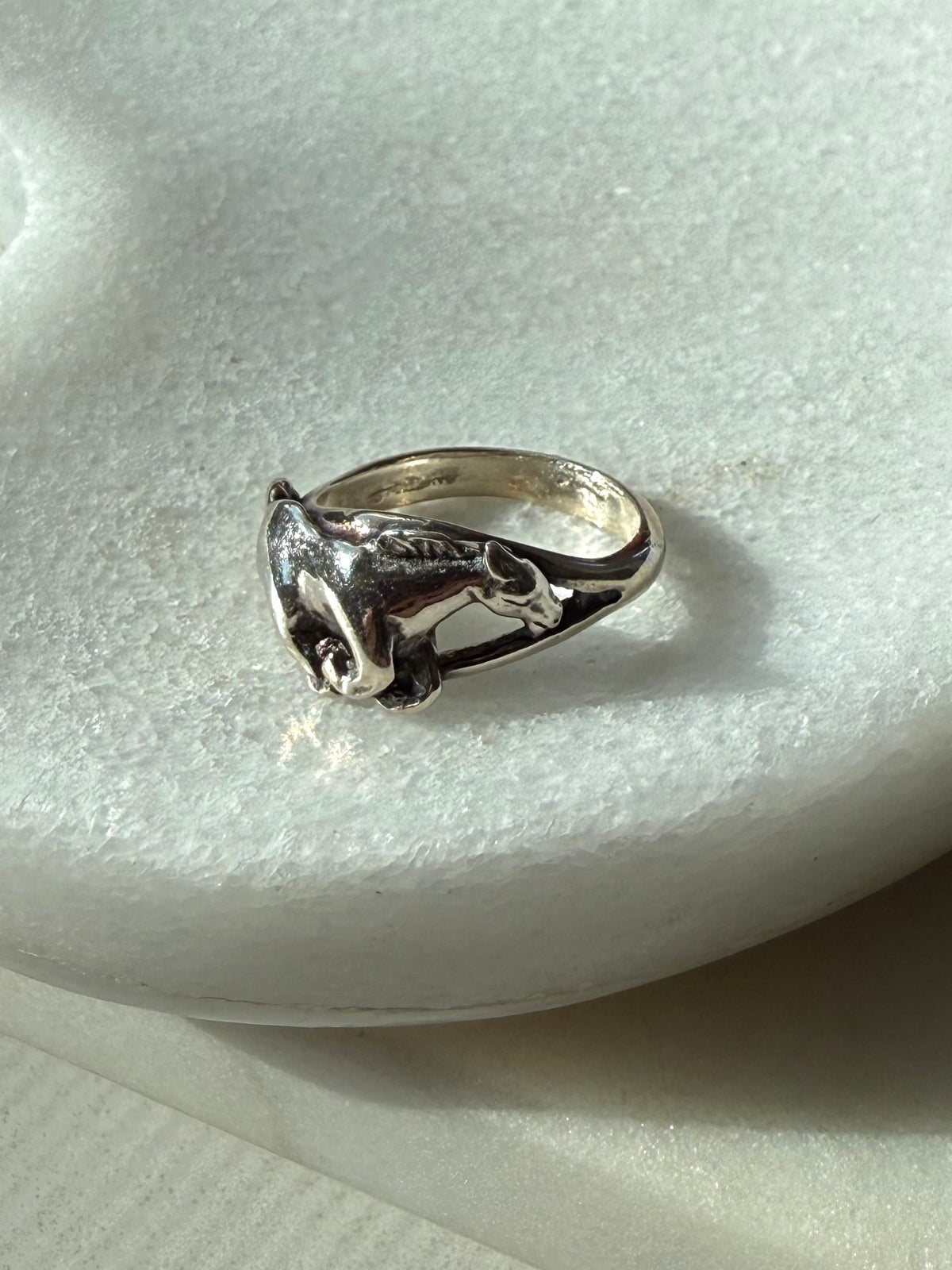 Vintage Horse Sterling Silver Ring Size 5.75