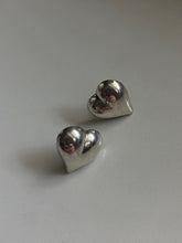 Load image into Gallery viewer, Vintage Sterling Silver Heart Post Back Earrings
