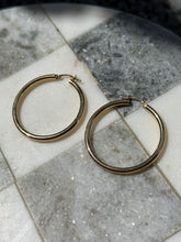 Load image into Gallery viewer, Vintage 14k Gold Tubular Hoop Earrings
