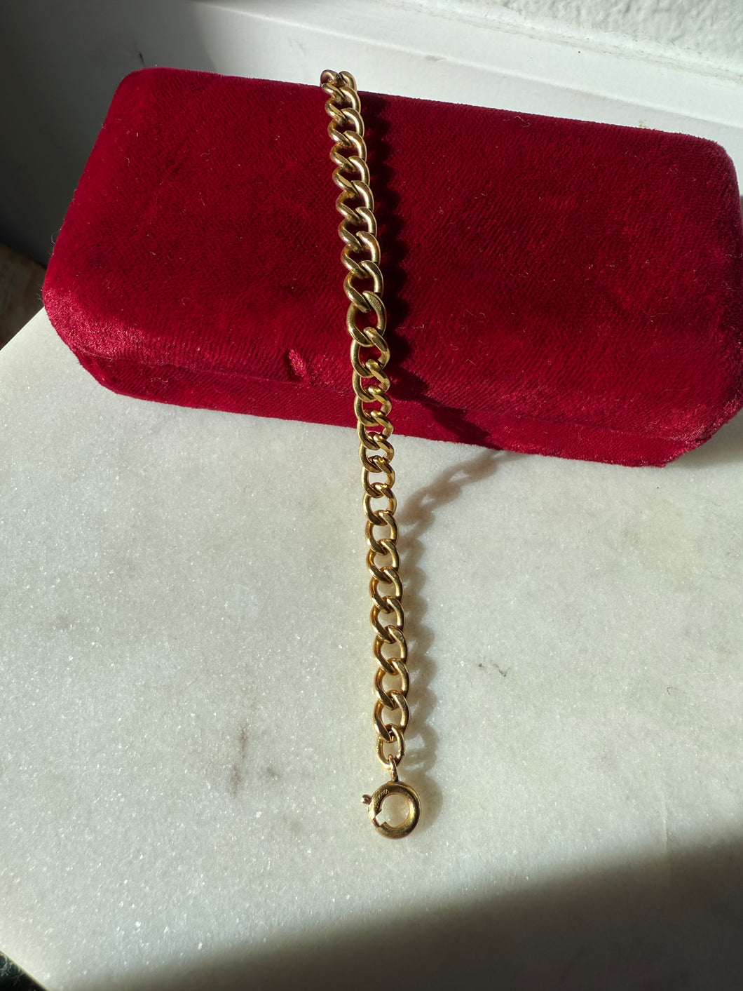 Vintage 1/20 12k Gold Filled Cuban Link Bracelet 7”
