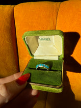 Load image into Gallery viewer, Turquoise Inlay Sterling Silver Ring Size  7.5
