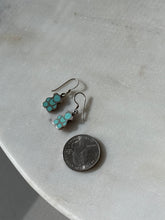 Load image into Gallery viewer, Vintage Turquoise Inlay Sterling Silver Teddy Bear Earrings

