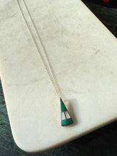 Load image into Gallery viewer, Malachite &amp; Mother of Pearl Inlay Sterling Silver Necklace
