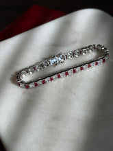 Load image into Gallery viewer, Sterling Silver CZ &amp; Glass Stone Tennis Bracelet 6.5”
