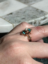 Load image into Gallery viewer, Victorian 14k Gold Pearl Turquoise Ring
