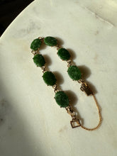 Load image into Gallery viewer, Green Marble Stone 1/20 12k Gold Fill Bracelet 7”
