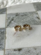 Load image into Gallery viewer, Natural Diamond Solid 10k Yellow Gold Clicker Earrings
