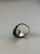 Load image into Gallery viewer, Vintage Two-Toned Scarab Beetle Sterling Ring Size 10.75
