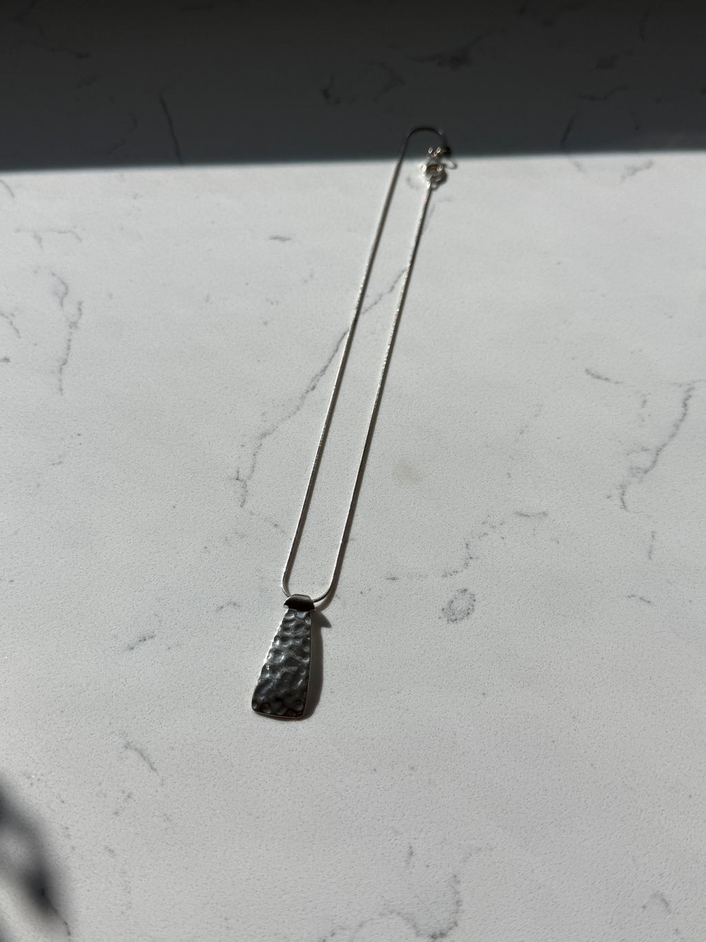 Hammered Sterling Silver Necklace 18”