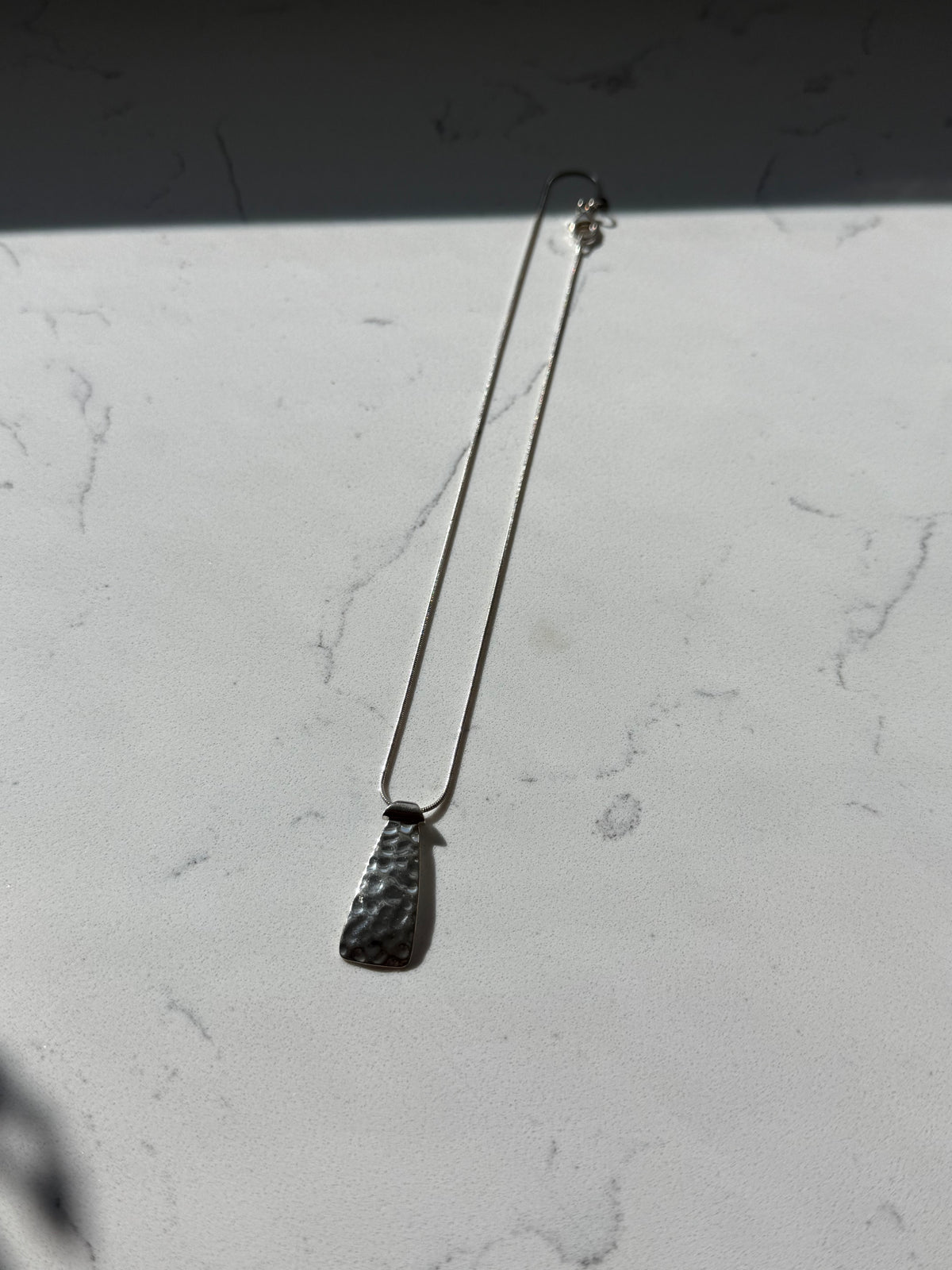Hammered Sterling Silver Necklace 18”