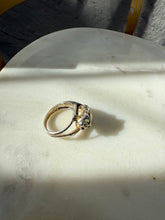 Load image into Gallery viewer, Vintage Emerald Eye Sterling Silver Panther Ring Size 6.75
