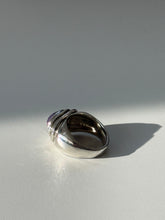 Load image into Gallery viewer, Vintage Ribbed Charoite Sterling Silver Ring Size 6.25
