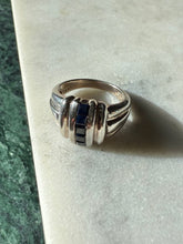 Load image into Gallery viewer, Natural Blue Sapphire Sterling Silver Ring Size 8.25
