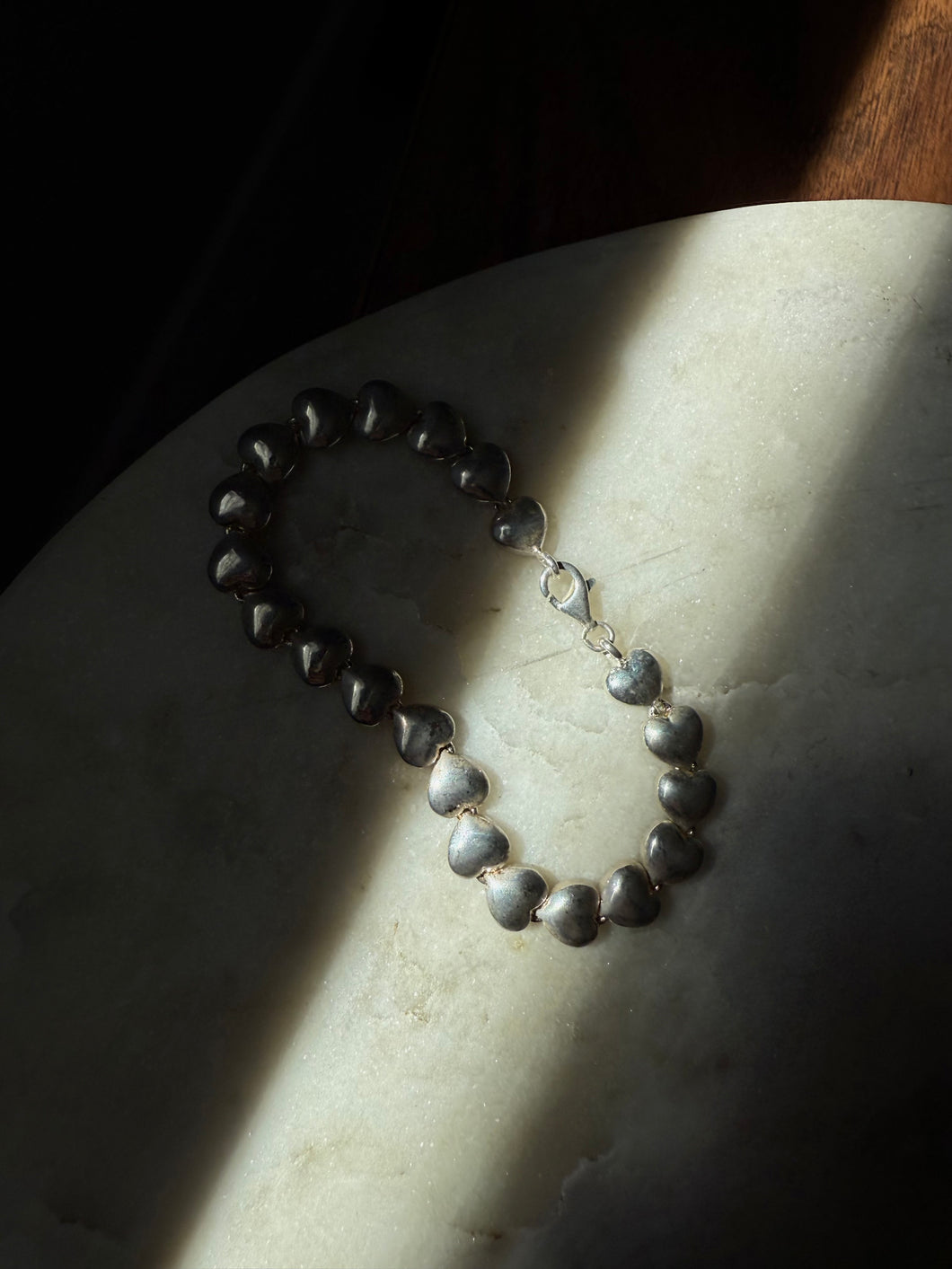 Vintage Heart Sterling Silver Bracelet