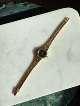 Load image into Gallery viewer, Vintage Benrus Gold Tone Black Face Watch
