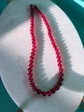 Load image into Gallery viewer, Sterling Silver Maroon Bead Necklace 18”
