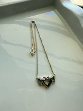 Load image into Gallery viewer, Ruby Sterling Silver Heart Necklace 17”
