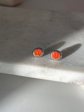 Load image into Gallery viewer, Vintage Orange Opal Sterling Silver Earrings
