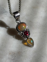 Load image into Gallery viewer, Opal &amp; Tourmaline Sterling Silver Pendant
