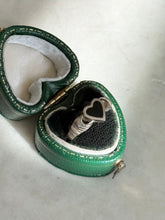 Load image into Gallery viewer, Black Enamel Heart Sterling Ring Size 7.5
