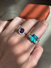 Load image into Gallery viewer, Purple Halo Gold Vermeil Ring Size 9
