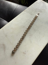 Load image into Gallery viewer, Italian Two-Toned Panther Link Sterling Silver Bracelet 7.25”
