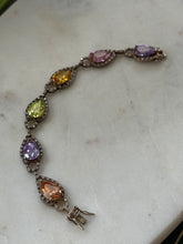Load image into Gallery viewer, Multicolor Glass Sterling Silver Bracelet
