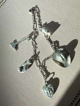 Load image into Gallery viewer, Vintage Sterling Silver Charm Bracelet 7”
