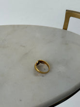 Load image into Gallery viewer, Vintage Flush Set Diamond 18k Gold Ring Size 7
