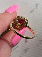 Load image into Gallery viewer, Heart Shape Burma Ruby &amp; VS Diamond 14k Yellow Gold Ring
