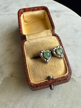 Load image into Gallery viewer, Green Chalcedony Heart Sterling Silver Earrings
